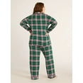 thumbnail image 3 of Joyspun Women's Cozy Jersey Notch Collar Top and Pants Pajama Set, 2-Piece, Sizes XS-4X, 3 of 5