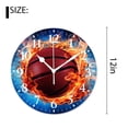 thumbnail image 2 of 12 Inch Wall Clock Battery Operated Silent Clock Decorative for Office, Kitchen, Outdoor, Living Room，Basketball in Fire Flames and Splashing Water Exquisite Art, 2 of 4