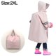 thumbnail image 2 of 2xl Chubasquero rosa para niños con mochila, sombrero grande para niños medianos y grandes, impermeable para estudiantes, 2 of 5