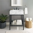 thumbnail image 3 of Modway Kingsley 26" Modern Artificial Marble Bathroom Vanity in Black/White, 3 of 10