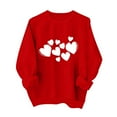 thumbnail image 4 of Valentine's Sweatshirt for Women 2026 Love Heart Graphic Crewneck Long Sleeve Tops Valentines Sweatshirt Red XL, 4 of 4