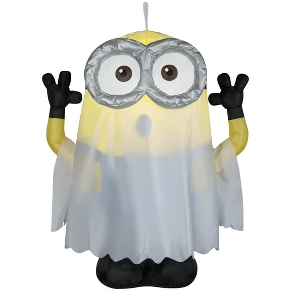 Gemmy Airblown Inflatable Hanging Minion as Ghost Universal, 3.5 ft Tall, Multicolored