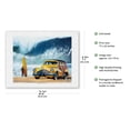 thumbnail image 2 of Buttercup Beauty - Retro Woodie Car on Beach with Big Wave Surfer - From an Original Color Painting by Scott Westmoreland - Japanese Unryu Rice Paper Art Print (Unframed) 17 x 22 in, 2 of 4