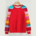 thumbnail image 1 of Ailaofu Womens Tops Color Block Raglan Long Sleeve Shirts Casual Fall Crewneck Sweatshirts, 1 of 3