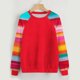 thumbnail image 1 of Ailaofu Womens Tops Color Block Raglan Long Sleeve Shirts Casual Fall Crewneck Sweatshirts, 1 of 3