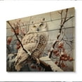 thumbnail image 2 of Designart "Winter Owl in the Snow III" Animals Print on Natural Pine Wood, 2 of 5