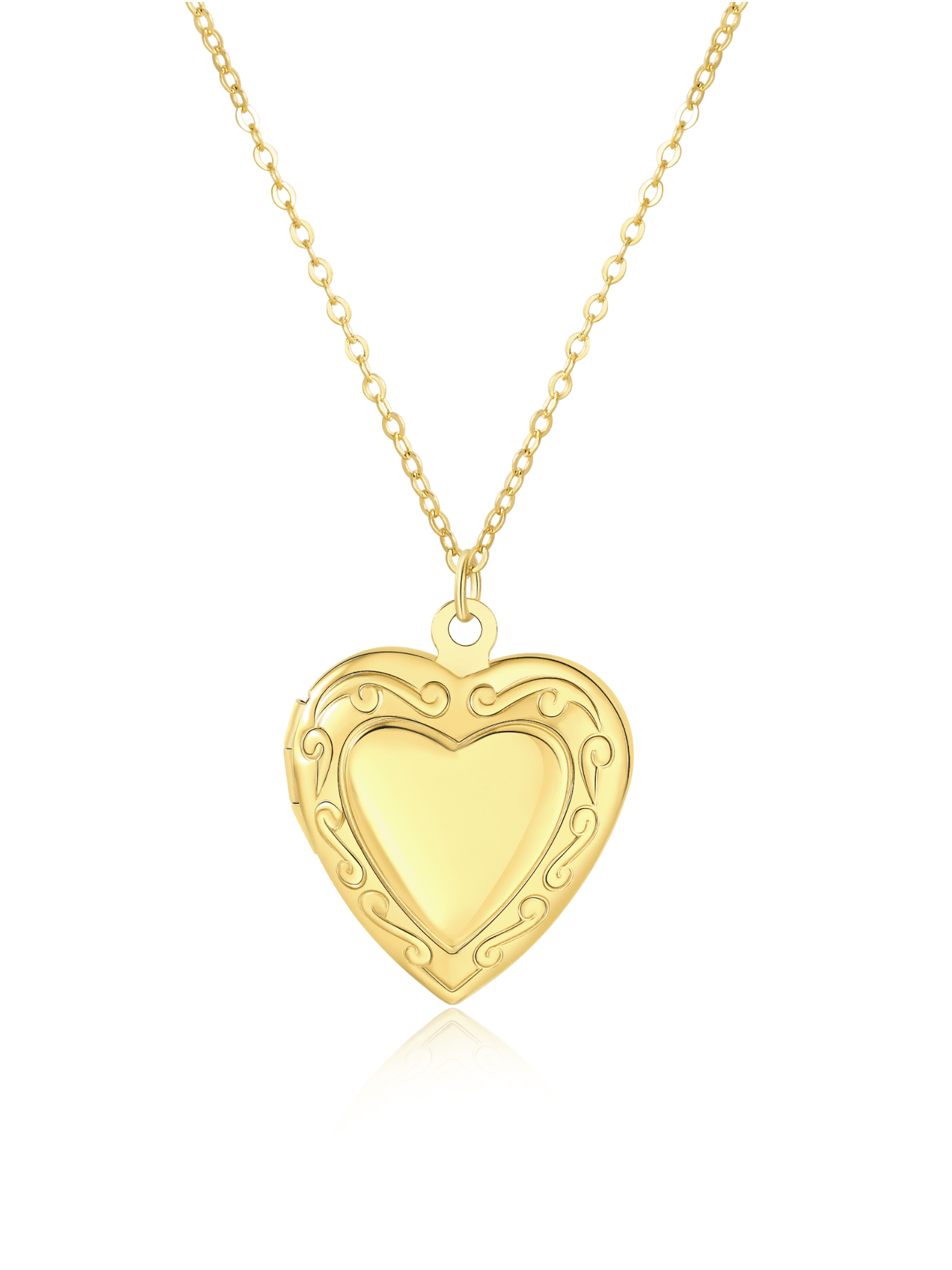 Vintage Style Keepsake Gold Heart Locket Necklace, 18”