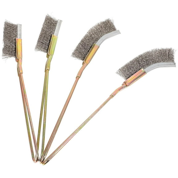 Mobutofu 4Pcs Wire Brush for Tiny and Groove Cleaning in Stainless .5x0.98in