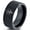 Black Flat Tungsten, variant on Tungsten Blossom Nature Tree Band Ring 8mm Men Women Comfort Fit Gray Flat Cut Brushed Polished