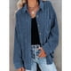 thumbnail image 2 of Camisa de pana con botones, chaqueta de pana con solapa de manga larga, blusas informales holgadas de gran tamaño, chaqueta para primavera y otoño, 2 of 6