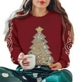 thumbnail image 2 of Uootdi Gift Christmas Sweatshirts for Women Cute christmas tree Santa Claus Printed Crewneck Long Sleeve Sweatshirt Winter Casual Xmas Pullover Tops, 2 of 7
