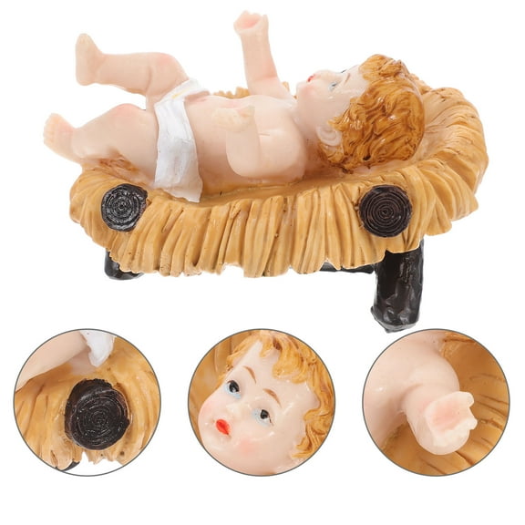 WHAMVOX Resin Baby Jesus Figurine For Home Religious Jesus Statue Desktop Sculpture Decor Small Resin Craft Figurine Table Decor Baby Jesus Sculpture( )