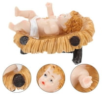 WHAMVOX Resin Baby Jesus Figurine For Home Religious Jesus Statue Desktop Sculpture Decor Small Resin Craft Figurine Table Decor Baby Jesus Sculpture( )