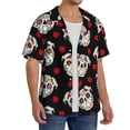 thumbnail image 2 of Balery PUG Camisa Casual de Manga Corta con Botones para Hombre, Texturizada, Estilo Cubano, para Playa, Verano-Large, 2 of 5