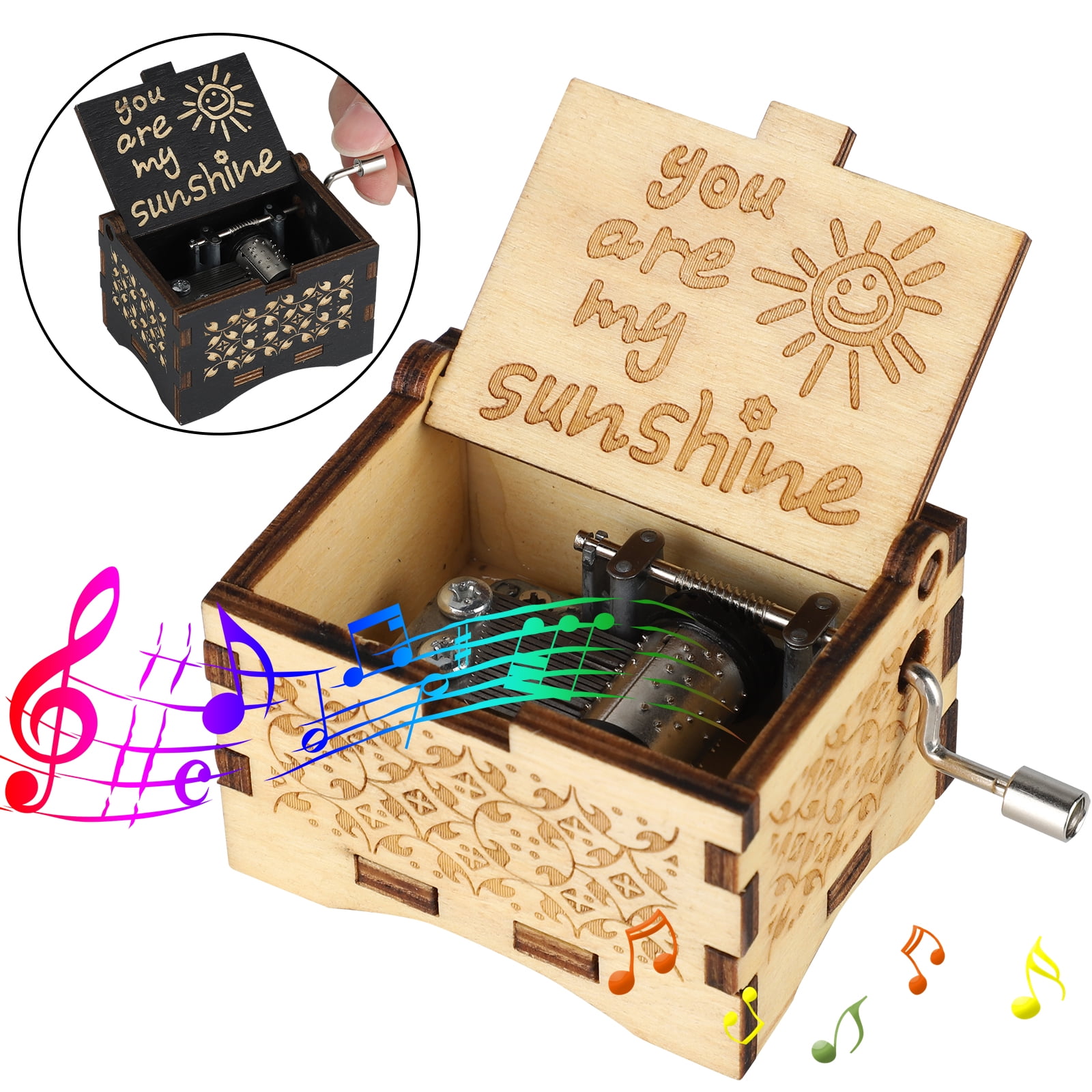 antique wooden music boxes