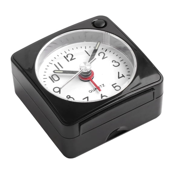TeeRees Mini Alarm Clock with Snooze Button And Light Function Convenient Portable Design for Travel And Outdoor Activities Black