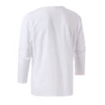 thumbnail image 5 of LYXSSBYX Men's Performance Long Sleeve Shirt Moisture Wicking Crew T-Shirt Vintage Casual Linen Long Sleeve T-shirt Top Blouse, 5 of 6