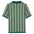 thumbnail image 3 of zfhfof Men's Short Sleeve Knit Shirts Vintage Classic Button Down Bowling Polo Shirt Lightweight Casual Striped Golf Shirt Tops, 3 of 8