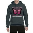 thumbnail image 2 of Wild Bobby Faith Hope Love Butterfly Ribbons Breast Cancer Awareness Unisex Hoodie Sweatshirt, Charcoal, Small, 2 of 6