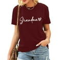 thumbnail image 2 of Womens Tops Short Sleeve Summer Tops For Women Casual Grandma Heart Printed Tee Womens T Shirts, 2 of 5