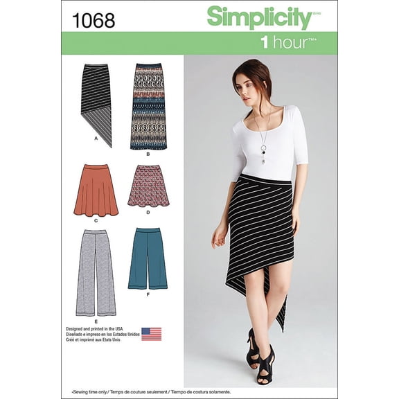 Simplicity Misses' Size 14-22 Knit Skirts & Pants Pattern, 1 Each