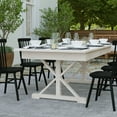thumbnail image 3 of Merrick Lane 7' x 40" Rectangular Antique Rustic White Solid Pine Foldable Dining Table with Crisscross Legs, 3 of 14