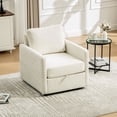 thumbnail image 2 of Newest Swivel Accent Chair with Hidden Storage, Diamond Tufted Armrests Square Club Chair & Pillow, 360° Rotating, Beige, 2 of 12