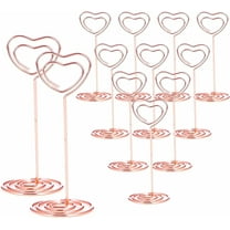 12pcs Table Number Holders,3.35 inch Place Card Holders,Table Number Stands,Table Card Holder, Photo Picture Holders for Centerpieces, Wedding, Party, Birthday (Rose Gold-Heart Shaped)