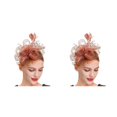 thumbnail image 4 of Guardurnaity Tocado de boda con flores para el pelo, adorno para el pelo de fiesta Simple ahorrador de espacio Vintage, colgante de cabeza con Clip Rojo 2Conjunto, 4 of 6