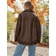 thumbnail image 4 of Chaqueta de cuero AUTOMET de gran tamaño de gamuza sintética marrón para mujer, 4 of 6