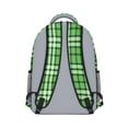 thumbnail image 3 of Green and Black Checkered Pattern Backpack for School, Cute School Bag with Adjustable Shoulder Straps and Padded Back, 15.3"x11"x6.7", 3 of 5