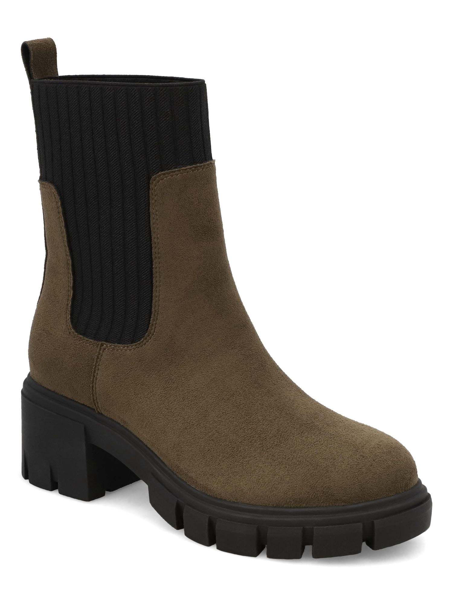 MIA Too Women's Isabeau Knit Gore Lug Sole Chelsea Boot