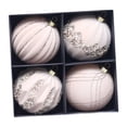 thumbnail image 1 of 4 piezas de adornos de bolas de Navidad Strade Fareast Limited decoración artesanal de Navidad 10 cm Beige, 1 of 6