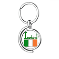 thumbnail image 1 of Ireland National Flag Green Pattern Rotating Keychain Metal Keyring Holder, 1 of 2