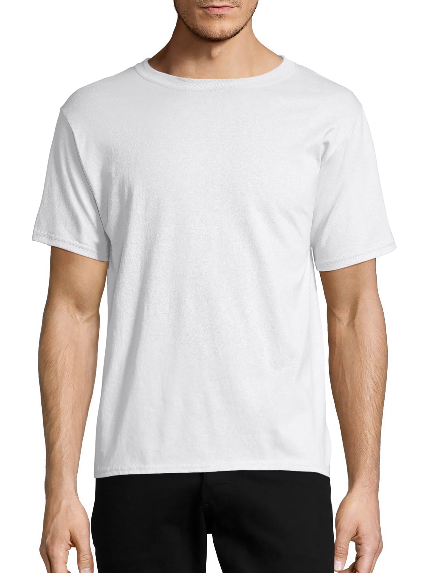 Size Varies Hanes Authentic Men's Plain Crewneck Short Sleeve Tagless T-Shirt