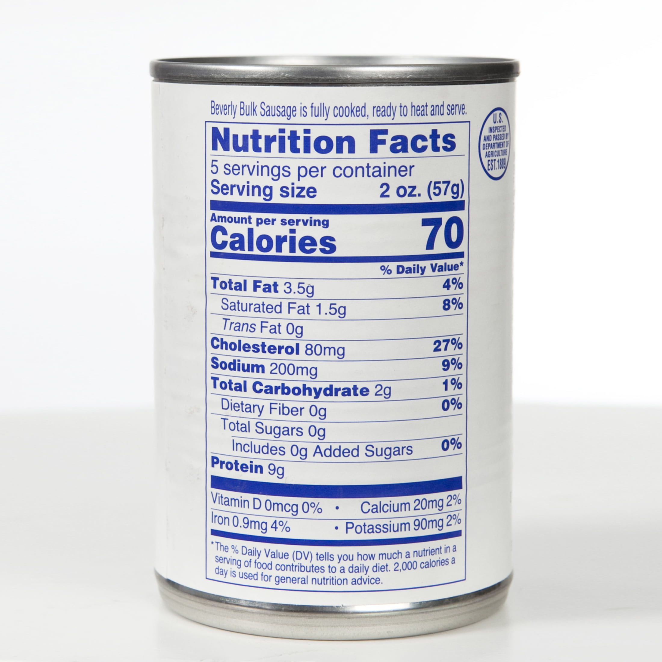 Beverly Bulk Sausage, Cured, 10 oz Shelf-Stable Can – Pantry Staple