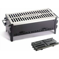 Portable Folding Hibachi Grill, Heavy Duty Charcoal & Wood-Burning Campfire Grill for Outdoor Cooking, Camping Yakitori,  & Backyard - 16" x 7.5" x 6.5"