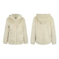 thumbnail image 5 of FANCYINN Womens Teddy Hooded Fleece Jackets & Coats Faux Fur Furry Lapel Zip Up With Pockets Warm Winter Apricot S, 5 of 7