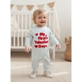 thumbnail image 4 of BemeyourBBs My First Valentine Day Baby Girl Boy Outfit Romper Heart Embroidery Long Sleeve Jumpsuit, 4 of 9