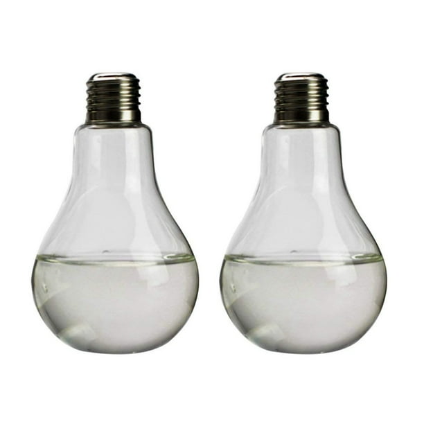 2X Jarron de Vidrio Transparente En Forma de Bombilla para Planta Flor Decoracion de Jardin Casa Boda
