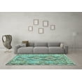 thumbnail image 3 of Ahgly Company Indoor Square Southwestern Light Blue Country Area Rugs, 8' Square, 3 of 4