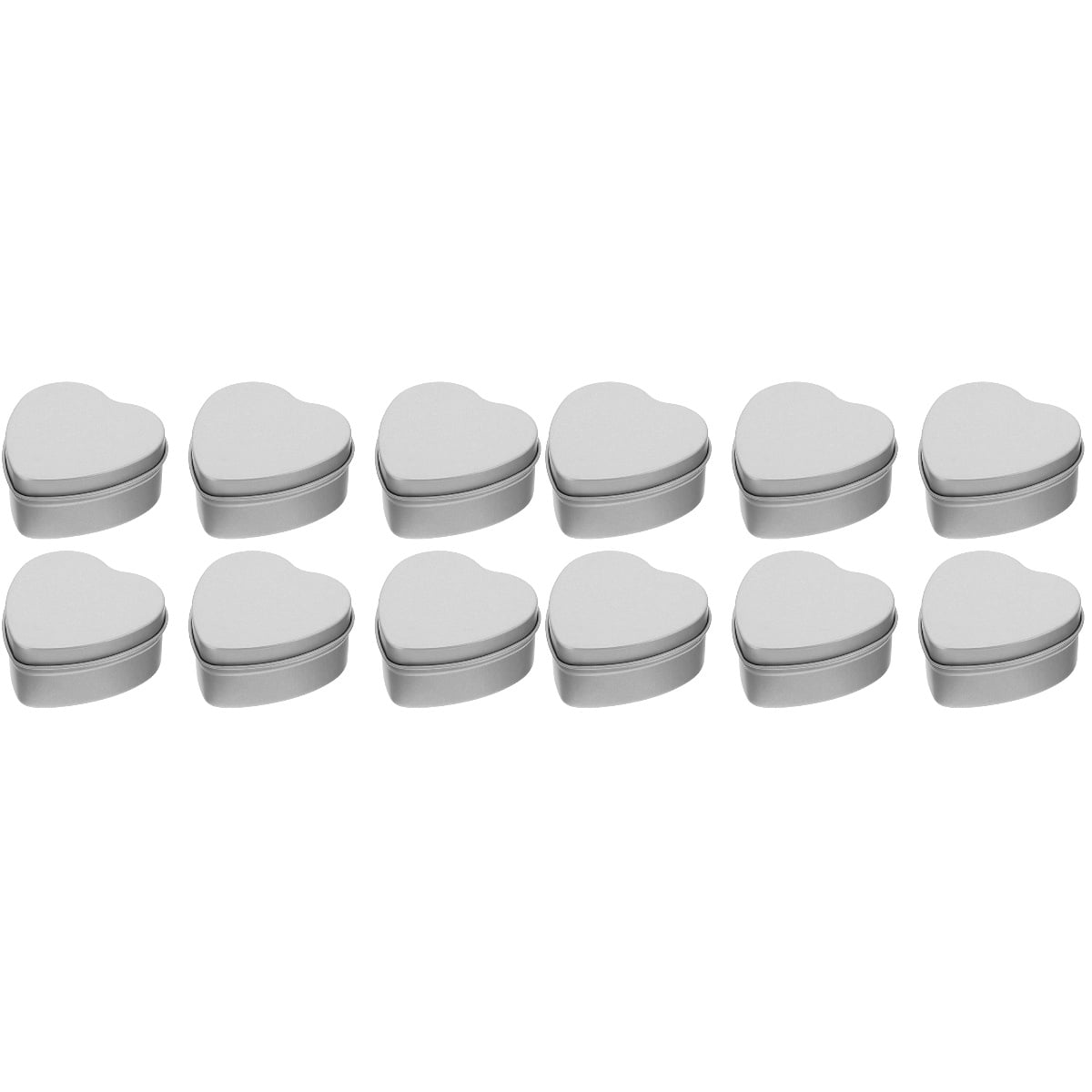 NICEXMAS 12 pcs Candle Tins Tinplate Candle Containers Heartshaped