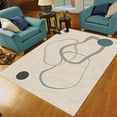 thumbnail image 3 of Circular Line Pattern Rug, Simple Art Floor Mat, Carpet Simple and Beautiful Clear Pattern Suitable for Living Study Bedroom Dining Room Bathroom 3' x 5', 3 of 6