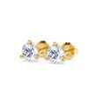thumbnail image 4 of Lumante Men & Women’s 14K Yellow Gold Round Lab Grown Diamond Earrings, 2 Carat CTW, 3-Prong Stud Earrings, Push Back, Certified Diamond Stud Earrings (F-G Color, VS Clarity), 4 of 8
