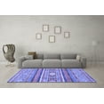 thumbnail image 3 of Ahgly Company Indoor Rectangle Abstract Blue Modern Area Rugs, 4' x 6', 3 of 4