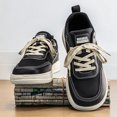 thumbnail image 6 of Men's Low Top Lace Up Thick Sole Casual Sneakers Mesh Spliced Upper Platform Daily Walking Shoes, 6 of 10