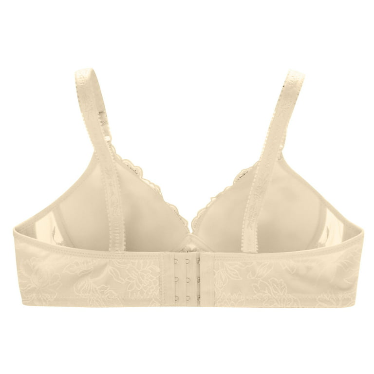 AILIVIN Wireless Bras for Women Full Figure Minimizer Women's Lace Bra  WireFree Lifting Up Full Support Lightly Lined Cup Full Coverage No Back  Fat Comfy No Wire Womens Bras Beige 38C 38