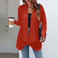 thumbnail image 2 of Women's Drape Front Open Cardigan Long Sleeve Irregular Women's plus Size Sweaters L, 2 of 4
