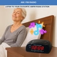 thumbnail image 4 of Reloj despertador digital Ken-Tech con radio AM/FM y pantalla LED roja, 4 of 5