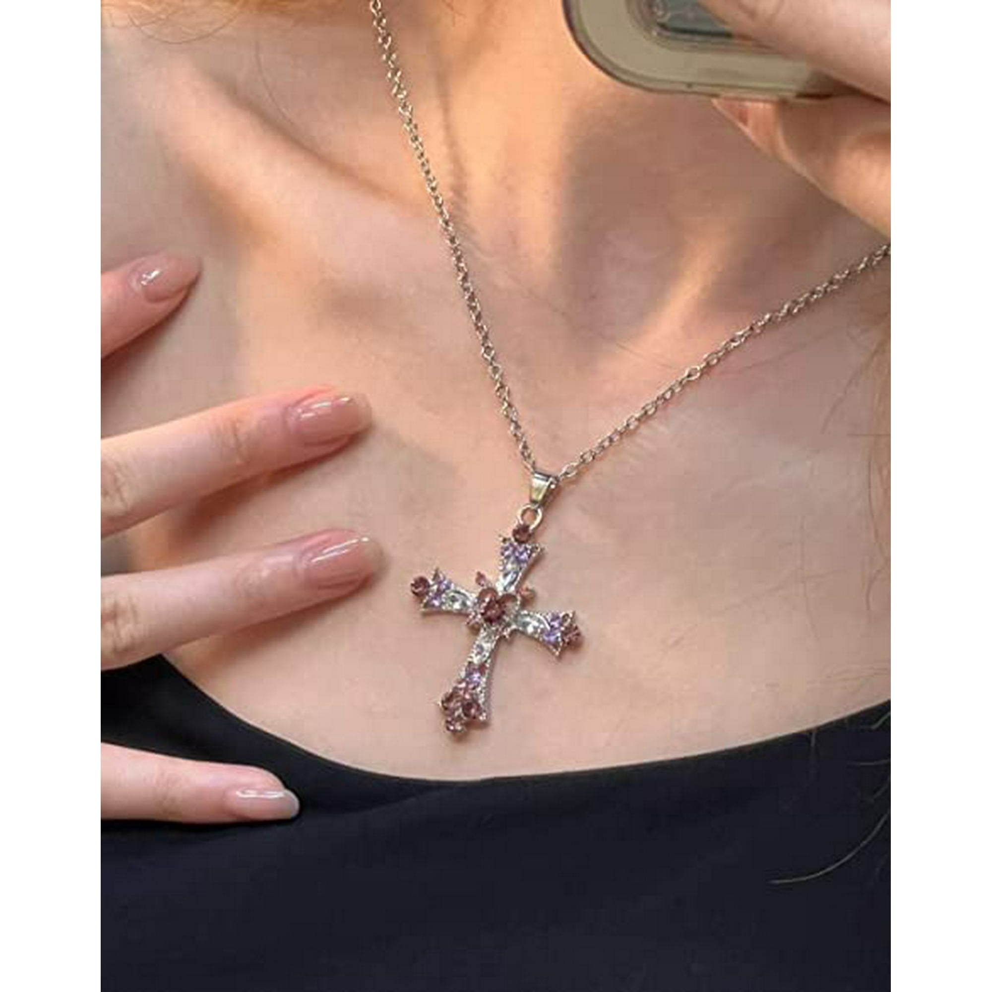 Gothic crucifix necklace hot sale